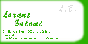 lorant boloni business card