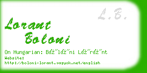 lorant boloni business card